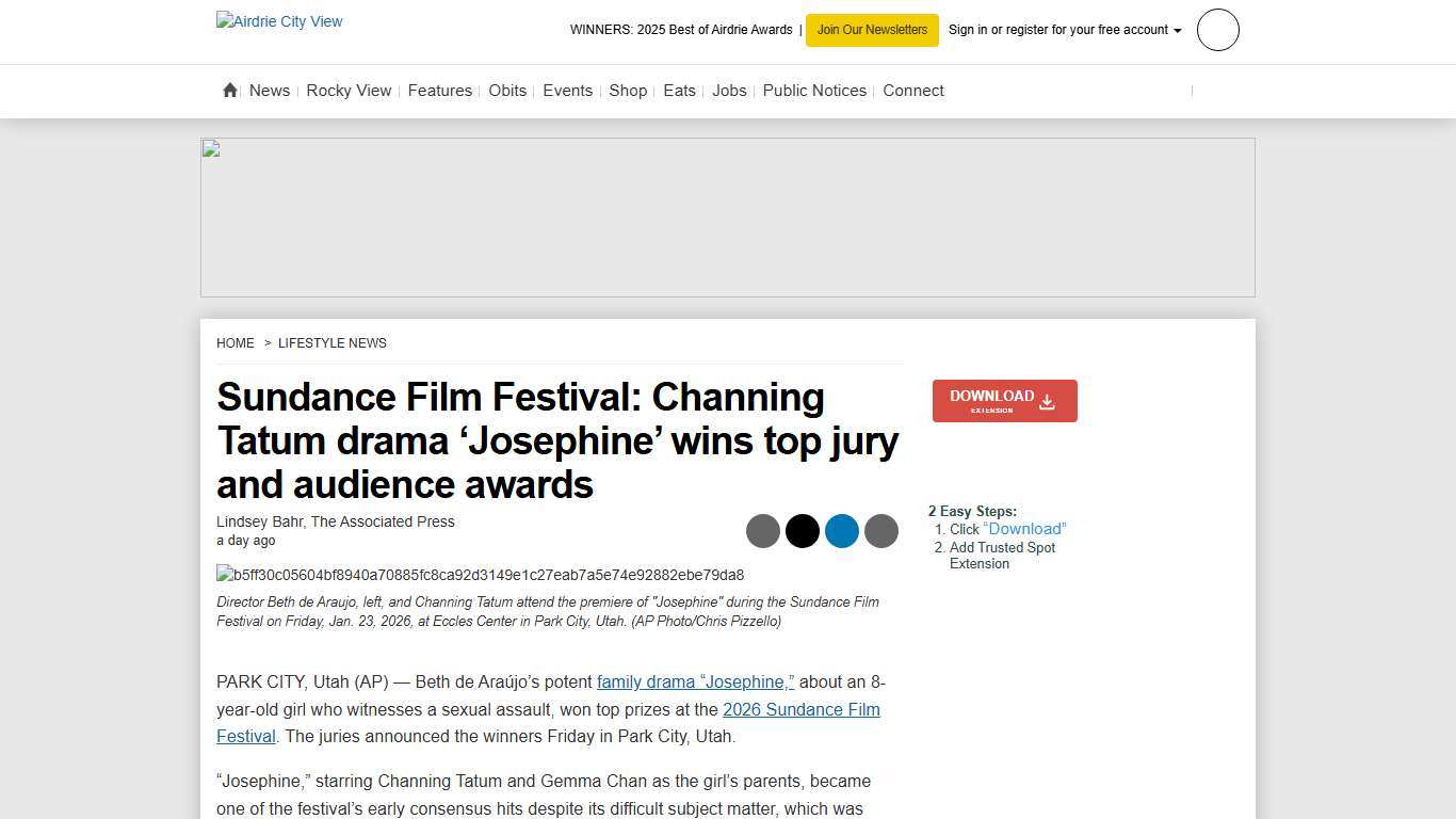 Sundance Film Festival: Channing Tatum drama ‘Josephine’ wins top jury and audience awards - Airdrie News